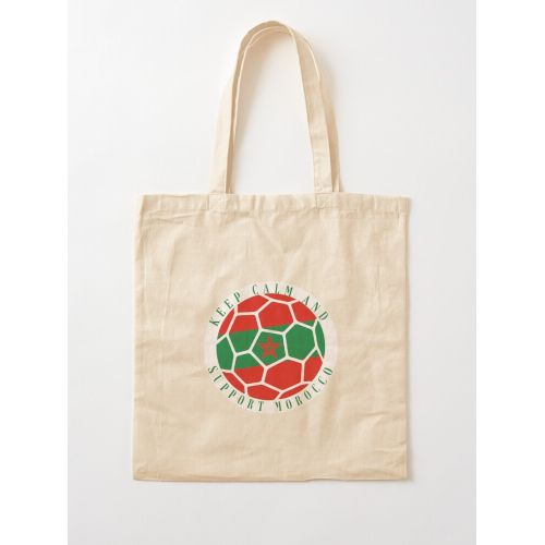 product_image_name-Generic-حافظ على هدوئك وادعم المغرب -حقيبة يد قطن كلاسيكية ذات تي شيرت داعم عصري-3