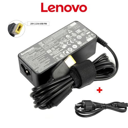 Lenovo Chargeur pc portable USB ORIGINAL avec Câble secteur 20V-65