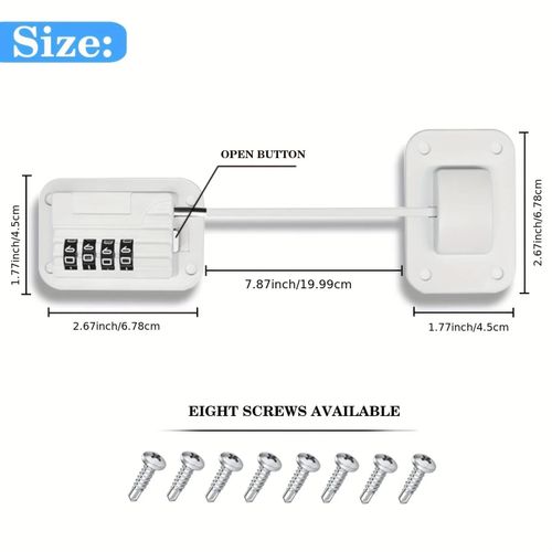 product_image_name-Generic-Réfrigérateur Verrouillage, Upgraded Refrigerator Lock Combinaison, Congélateur Verrouillage pour Congélateur vertical, Cabinet Lock avec Code pour la Sécurité des Enfants, Réfrigérateur Verrouillage pour Enfants, Noir-2