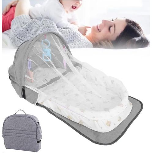 compatibles Lit pliable pour bébé couffin Portable en coton filet de  Protection solaire panier de couchage respirant pour bébé avec jouets