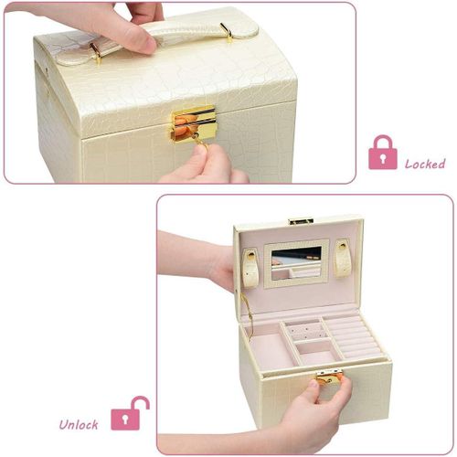 product_image_name-Generic-علبة مجوهرات من الجلد الصناعي بنقشة التمساح مع مرآة داخلية وتصميم متعدد الطبقات لتخزين الإكسسوارات النسائية بأمان-6