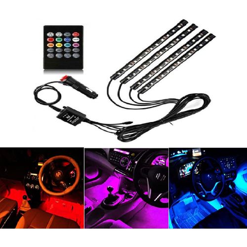 Generic Voiture LED Strip Light, 4pcs LED Multicolor Music Car