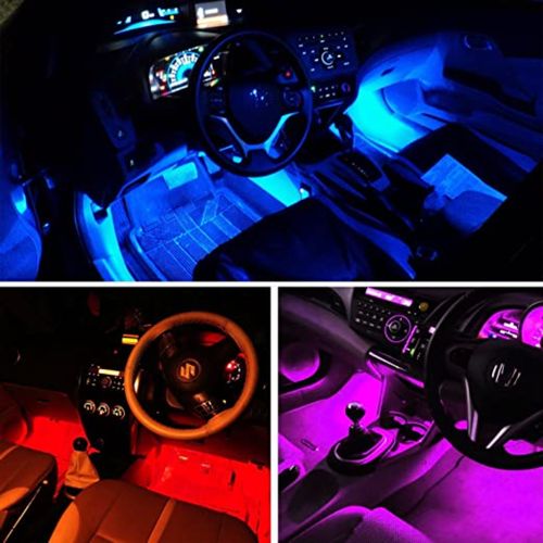 Generic Voiture LED Strip Light, 4pcs LED Multicolor Music Car