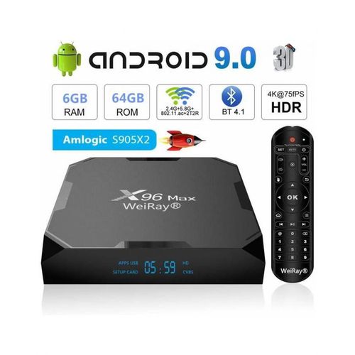 X96 X96 MAX 4GB Ram  64GB Rom  Android 9  AVEC 12/24/36 MOIS ABONEMMENT IP-TV