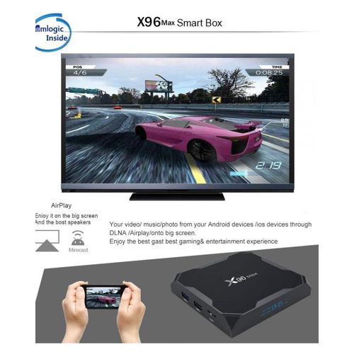 X96 X96 MAX 4GB Ram  64GB Rom  Android 9  AVEC 12/24/36 MOIS ABONEMMENT IP-TV