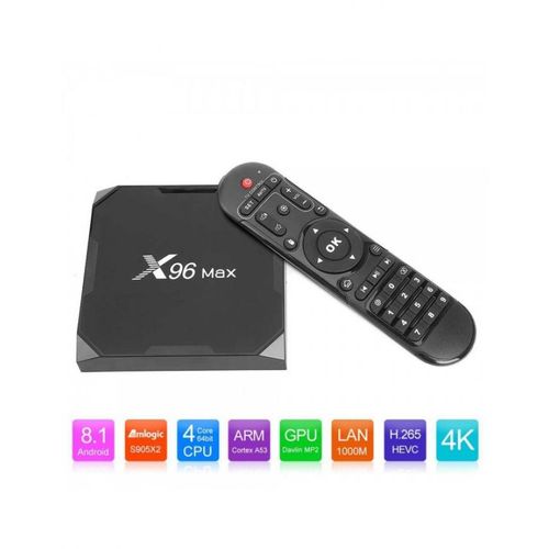 X96 X96 MAX 4GB Ram  64GB Rom  Android 9  AVEC 12/24/36 MOIS ABONEMMENT IP-TV