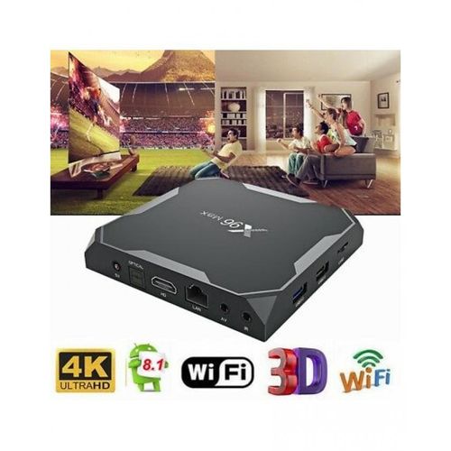 X96 X96 MAX 4GB Ram  64GB Rom  Android 9  AVEC 12/24/36 MOIS ABONEMMENT IP-TV