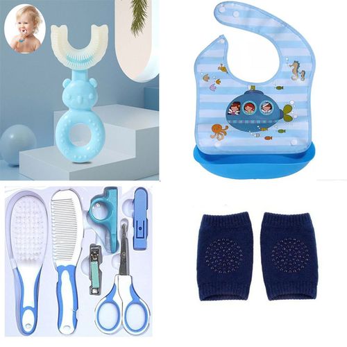 Generic Trousse de soins pour bebe enfant, Bavoir Bavette, Brosse à dents,  Jambière genou