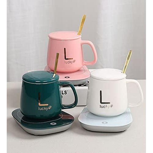 product_image_name-Generic-Coffret Cadeau Chauffe-Tasse Électrique avec Cuillère et Couvercle – Idéal pour le Bureau et la Maison-2
