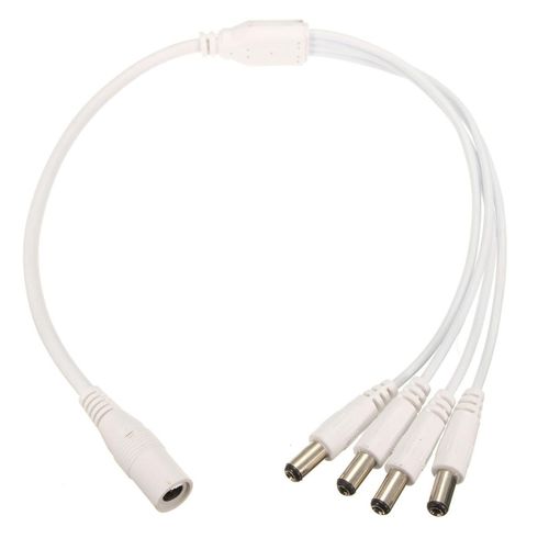 Universal DC 1 to 4 Power Splitter Cable 5.5x2.1mm For CCTV Security Surveillance System