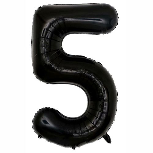 Generic Ballon chiffre géant anniversaire Noir N° 5 (32 pouce) à