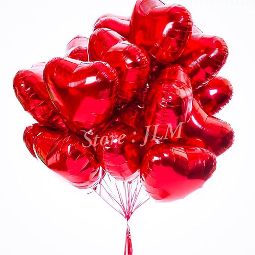 Generic 5 ballons coeur rouge métallique pour anniversaire fête de