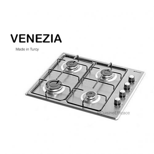 Venezia Plaque de cuisson 60cm 4 feux à gaz électrique encastrable inox à  prix pas cher