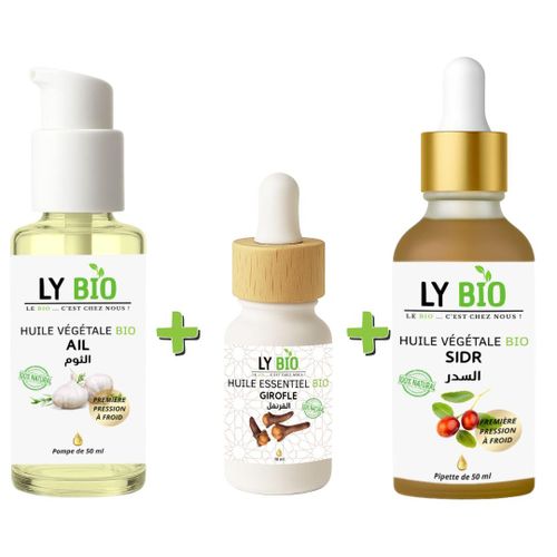 product_image_name-LY BIO-PACK HUILE AIL 50ML - POMPE + HUILE ESSENTIEL GIROFLE 10ML + HUILE SIDR 50ML - PIPETTE-1