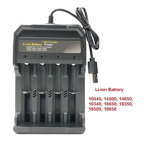 Generic Chargeur de Piles / Batterie avec 4 emplacements, au lithium -  Chargeur USB à prix pas cher