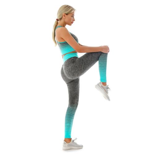 Generic Vetements de Yoga et Fitness pour Femme Soutien Gorge et Pantalon Legging Taille Haute Bleu a prix pas cher Jumia Maroc