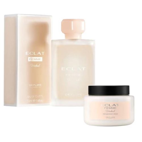 product_image_name-Oriflame-Éclat Femme Week-end pour femme, eau de toilette et crème parfumée pour le corps, parfum floral-fruité vert, frais et élégant-1