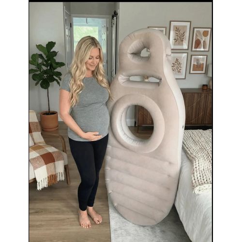 Tapis De Yoga Gonflable Pour Femmes Enceintes Rose - Matelas Confortable Avec Trou Et Oreiller Corps