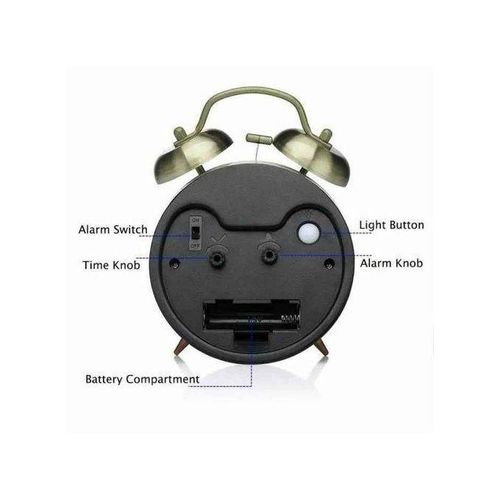 product_image_name-Generic-Réveil Silencieux Double Cloche,décor de chambre à coucher, réveil Portable-4