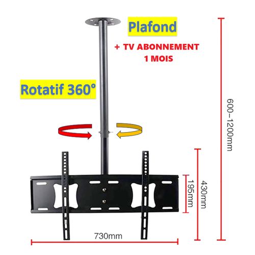 Generic Support TV de Plafond Rotatif 360° pour téléviseurs à