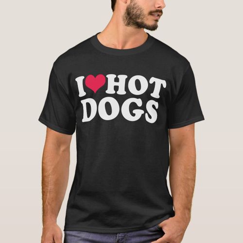 product_image_name-Generic-I Love Hot Dogs T-Shirt unique design - t shirt tres bon qualite-1
