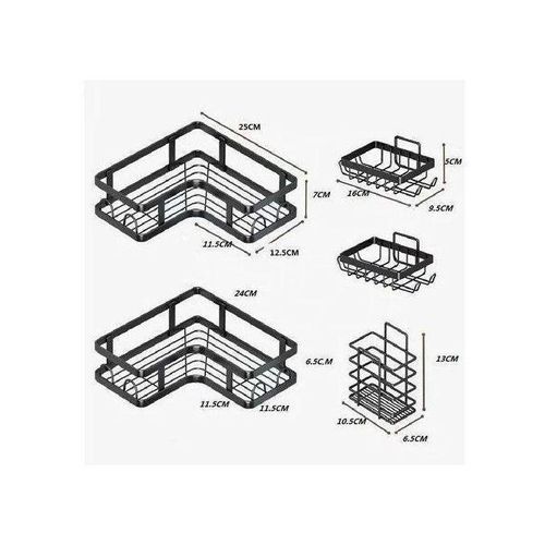 product_image_name-Generic-Lot de 5 étagères de douche, organiseur de douche adhésif, rangement mural de douche en acier inoxydabl-7