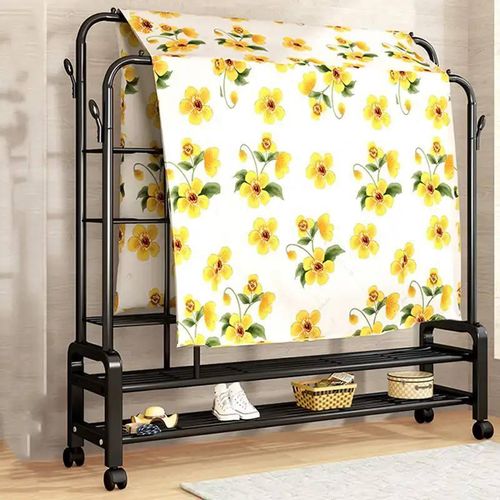 product_image_name-Generic-Penderie noire Multifonction sur Roulettes – Rangement pour Vêtements, Chaussures, Sacs et Accessoires - 58kg-7