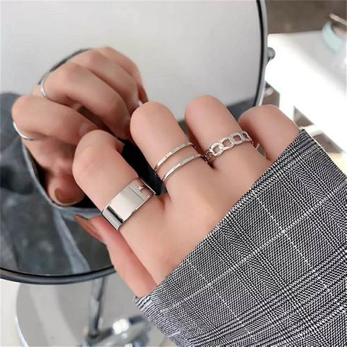 Generic Ensemble de bagues reglables pour femmes ARGENTE Anneaux a prix pas cher Jumia Maroc