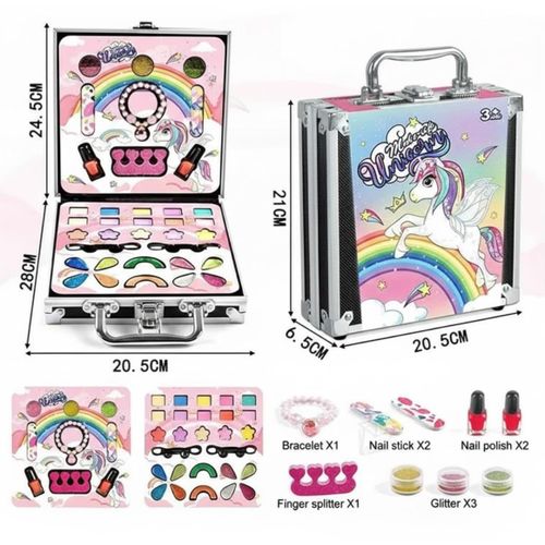 product_image_name-Generic-حقيبة مكياج للأطفال يونيكورن - حقيبة تجميل كاملة مع مرآة وطلاء أظافر ولامعات - صندوق جمال بنفسك-1