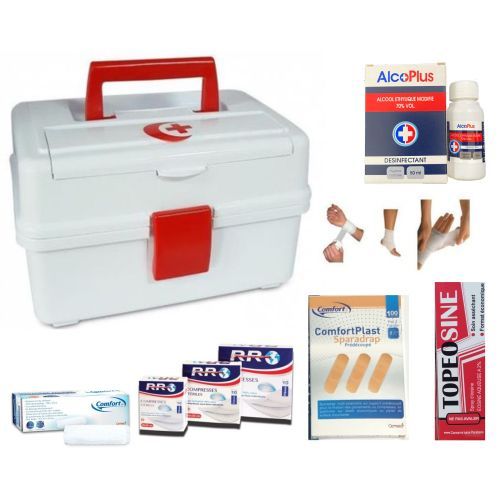 Generic Boîte spéciale rangement de premiers secours portable  COMPLET,26.5x18.5x16 cm à prix pas cher