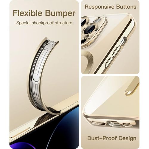 product_image_name-Case-Coque Transparent pour iPhone 14 Pro Max Magsafe Gold - Étui de luxe magnétique avec Protetion Camera pour IPhone 14 Pro Max-5