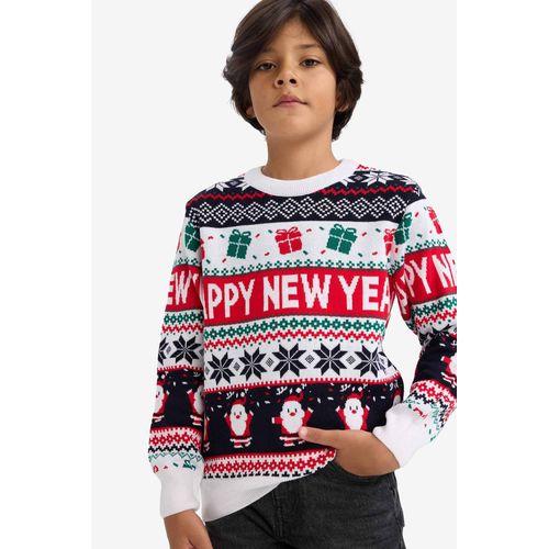 product_image_name-Defacto-بلوفر تريكو قصة عادية بياقة مستديرة-3