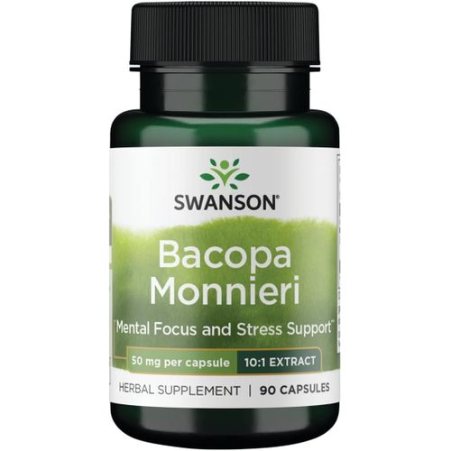 product_image_name-Swanson-Swanson, Bacopa Monnieri, 50 mg Per Capsule, 90 Capsules Bacopa monnieri-3