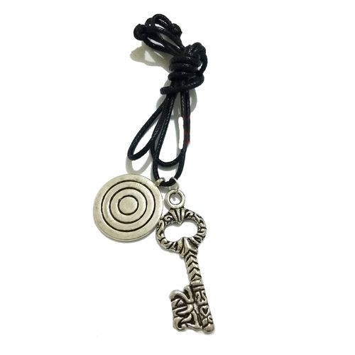 product_image_name-Generic-Collier Fil Noir Reglable Avec 2 Pendentifs - Unisex-1