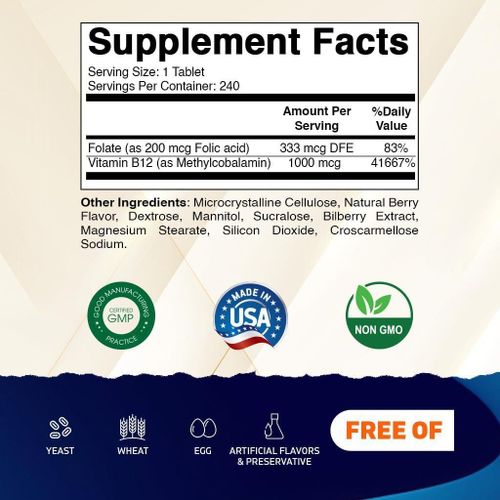 product_image_name-VITAMATIC-Méthyl B12 (Méthylcobalamine) 1000 mcg Source Supérieure de Vitamine B12 pour l'Énergie et la Santé Nerveuse 240 Comprimés-5