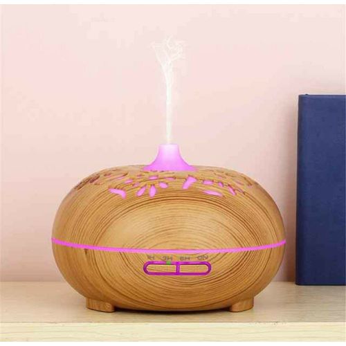 Diffuseur D'huile Essentielle Avec télécommande, Lampe Couleur, 500ML Marron