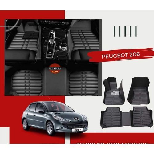 Generic Tapis sur Mesure 5D pour PEUGEOT 206 مانع تسرب الماء و الأوساخ ذات  نوعية جيدة