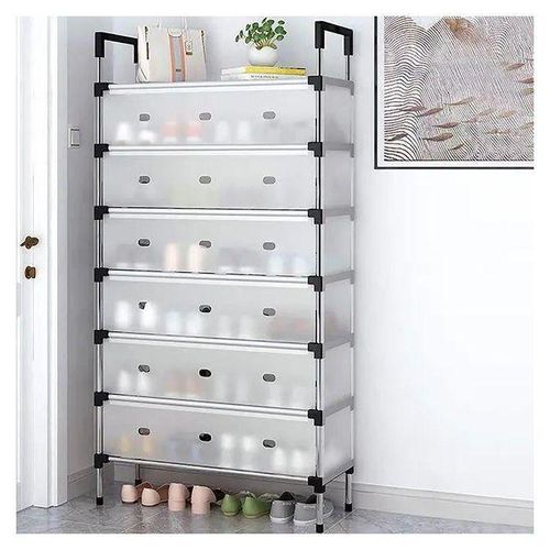 product_image_name-Generic-Étagère à Chaussures 7 Niveaux avec Porte Anti-Poussière – Grande Capacité, Rangement Modulable, Structure Métallique Solide-1