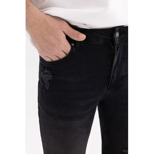 product_image_name-Defacto-Jean en denim coupe slim pour homme - Noir.-4