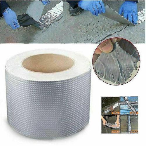 product_image_name-Generic-Bande Ruban Adhésive Super Colle Étanche Anti-Fuite d’Eau – Calfeutrage Réparation Toit, Tuyaux, Gouttière, Murs – Aluminium & Caoutchouc Butyle – 100 mm x 5 m-5