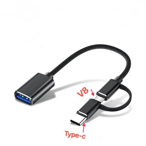 Generic Adaptateur OTG USB vers V8 vers Type C à prix pas cher