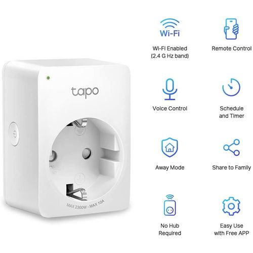 Prise Connectée WiFi TP-Link Tapo, Prise Intelligente compatible