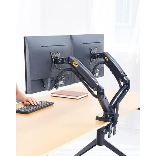 product_image_name-Generic-Support de bureau pour double moniteur réglable en hauteur, rotation complète, pour écrans 17-27 pouces avec capacité de charge de 4.4-19.8 lbs-4