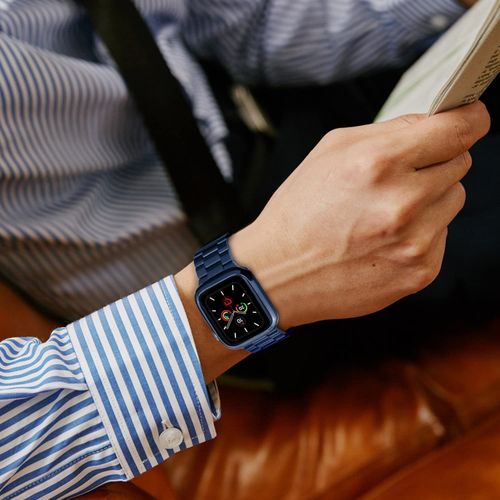 product_image_name-Generic-Bracelet pour apple watch,iWatch,Bleu,Acier inoxydable,Remplacement de LUXE - 42,44,45mm-8