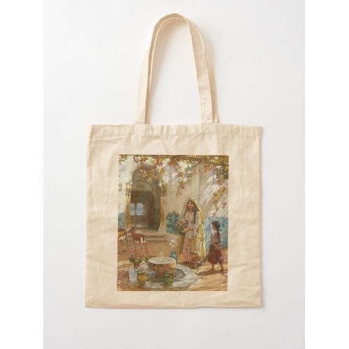 product_image_name-Generic-الفن الشرقي نساء يحملن زهور المستشرق فريدريك آرثر بريدجمان حقيبة كلاسيكية-4