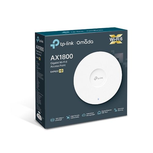 TP-Link Point d'accès WiFi 6 - AX1800 bi-bande Multi-Gigabit plafonnier EAP620 PoE+