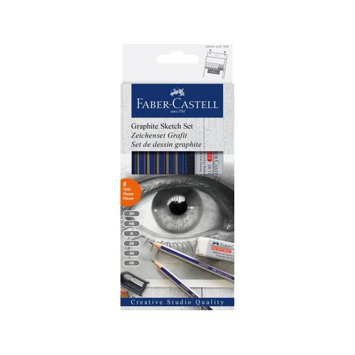 product_image_name-Faber Castel-علبة أقلام رصاص غولد فابير لفنون الرسم و الترميد زائد ممحاة و منجرة-2