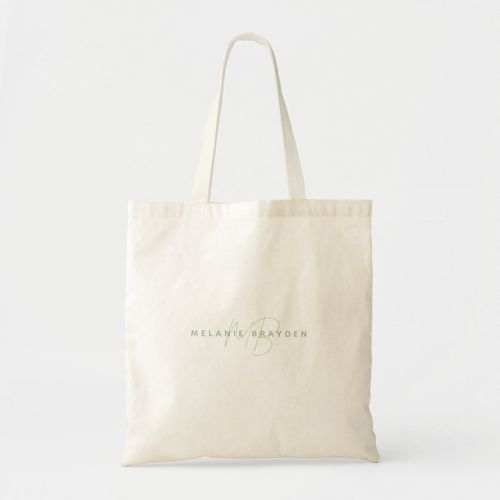 product_image_name-Generic-Large Simple Bag Sage Bag Minimalist Green Two Monograms Name Unique, haute qualité-1