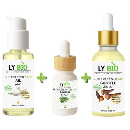 product_image_name-LY BIO-PACK HUILE AIL 50ML - POMPE + HUILE ESSENTIEL ROMARIN 10ML + HUILE GIROFLE 50ML - PIPETTE-1