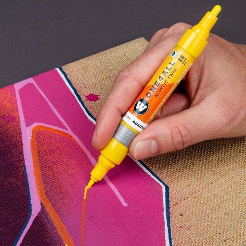 Molotow MARQUEUR PEINTURE ACRYLIQUE ONE4ALL - TWIN 1,5 - 4 mm - 180-Noir  Signal-28 à prix pas cher